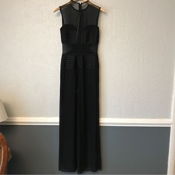 RARE Vintage Tadashi Black Chiffon Panel Pant Gown (M) - Picture 11 of 14